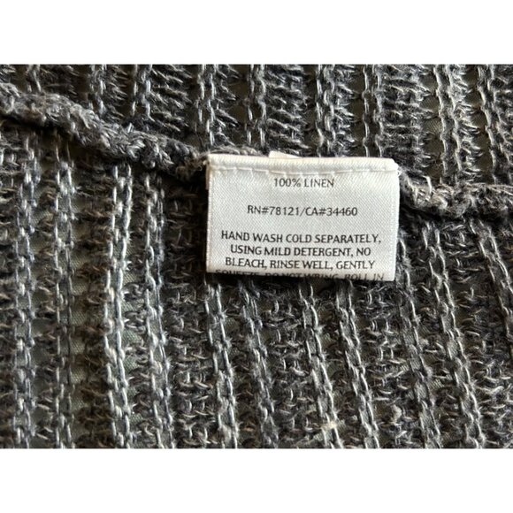 Eileen Fisher Open Front Cardigan 100% LINEN Size L Sweater Womens Gray Long Sle - Picture 7 of 12